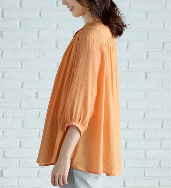 BELLUNA（ベルーナ）の「スラブ素材ギャザーデザインブラウス（ブラウス）」｜詳細画像