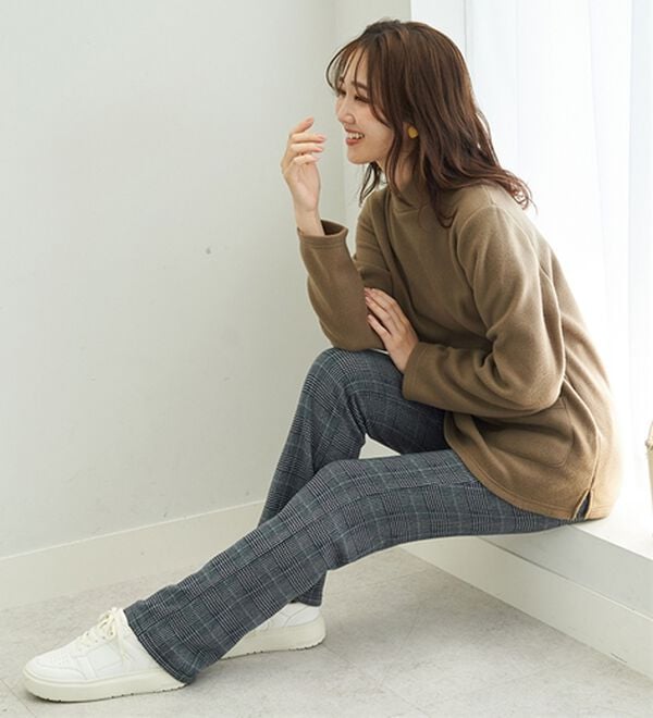 BELLUNA（ベルーナ）の「まるではく毛布！静電防止付裏ファーイージーパンツ（フルレングスパンツ）」｜詳細画像