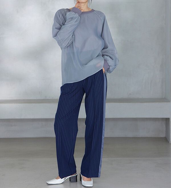 RANAN（ラナン）の「サイドラインシルエットパンツ（フルレングスパンツ）」｜詳細画像