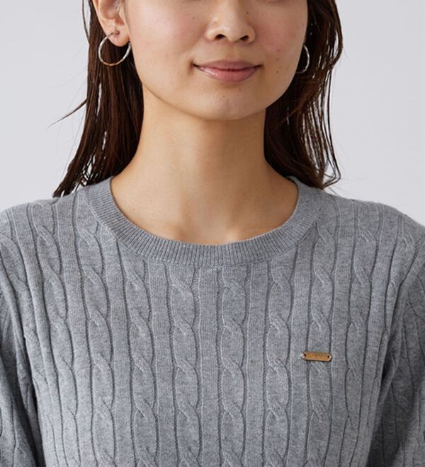 BELLUNA（ベルーナ）の「軽やか綿混！ケーブルニットプルオーバー（ニット・セーター）」｜詳細画像
