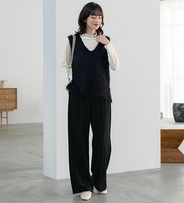 BELLUNA（ベルーナ）の「重ね着風フリル衿プルオーバー（カットソー）」｜詳細画像