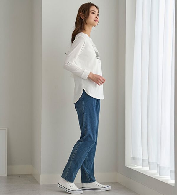 BELLUNA（ベルーナ）の「まるでデニム！ストレッチニットデニム（フルレングスパンツ）」｜詳細画像