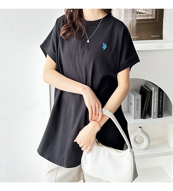 GeeRA（ジーラ）の「【新色追加】【ＵＳ．ＰＯＬＯ．ＡＳＳＮ】綿100％フレンチスリーブＴシャツ（Tシャツ）」｜詳細画像