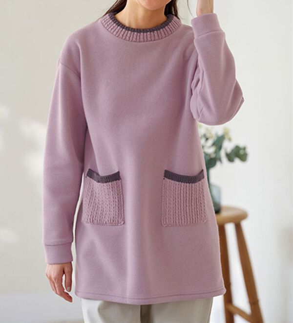 BELLUNA（ベルーナ）の「【３枚組】裏起毛素材ニット使いチュニック（チュニック）」｜詳細画像