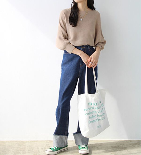 GeeRA（ジーラ）の「袖ボタン付ドルマンニットトップス（ニット・セーター）」｜詳細画像