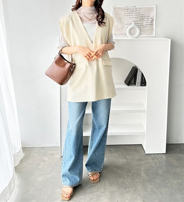 GeeRA（ジーラ）の「リネンライクスラブプルオーバーベスト（ベスト）」｜詳細画像