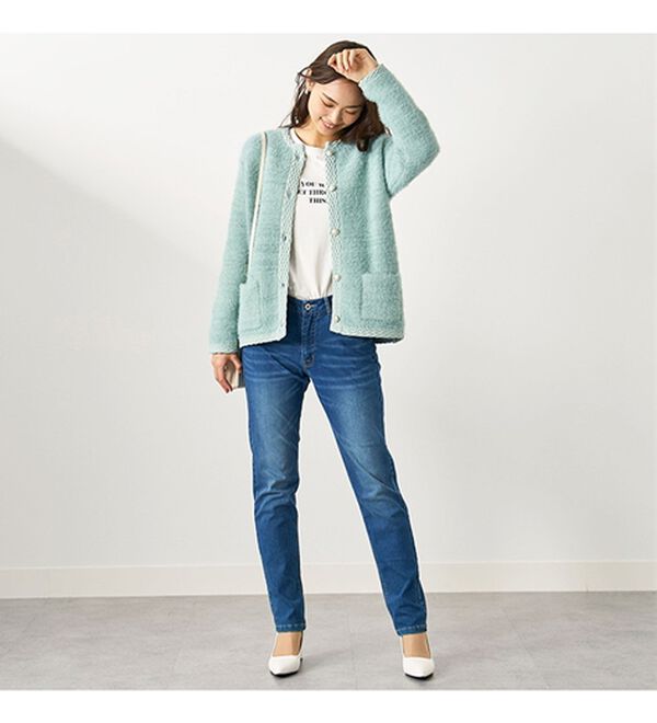 BELLUNA（ベルーナ）の「シャギーニット素材編地使いカーディガン（ニットカーディガン）」｜詳細画像