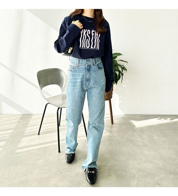 GeeRA（ジーラ）の「綿１００％アソートロゴロングＴｅｅ（カットソー）」｜詳細画像