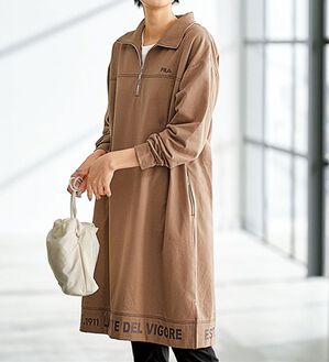 BELLUNA（ベルーナ）の「＜ＦＩＬＡ＞配色ステッチバックポケット使いワンピース（その他ワンピース）」｜モカ