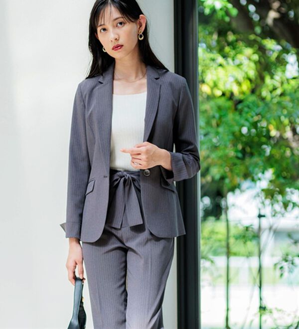 GeeRA（ジーラ）の「【2点セット】選べるボトム！洗えて型くずれしないパンツスーツセット（パンツスーツ）」｜詳細画像