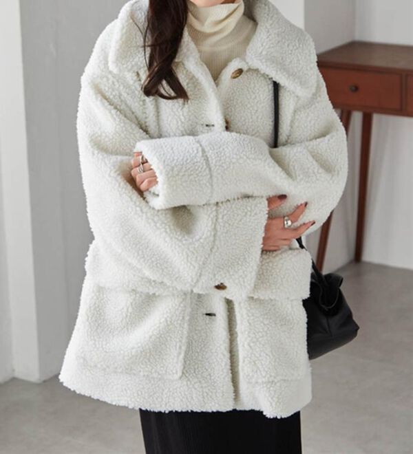 RANAN（ラナン）の「ステンカラーボアコート（ハーフコート）」｜詳細画像