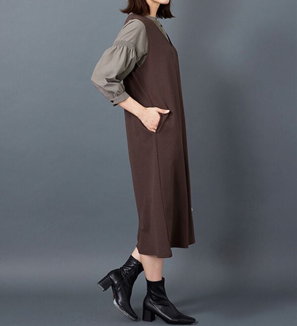 BELLUNA（ベルーナ）の「ビンテージ素材シャーリング使いブラウス（チュニック）」｜詳細画像