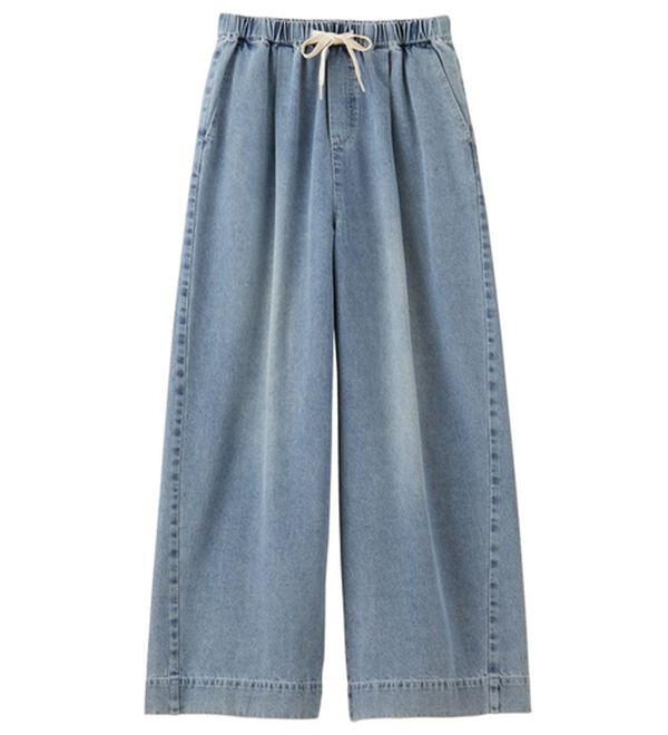 GeeRA（ジーラ）の「美脚見えイージーワイドデニムパンツ（フルレングスパンツ）」｜詳細画像