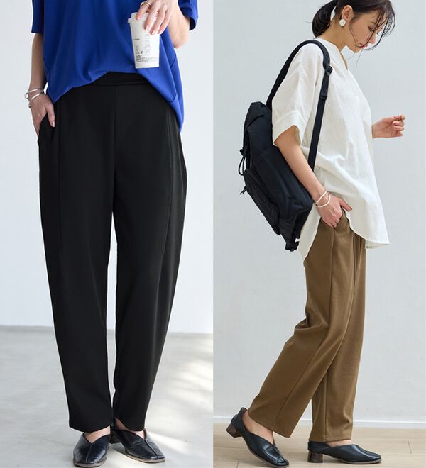 BELLUNA（ベルーナ）の「シュッと体型カバー！ワイドテーパード美脚パンツ（フルレングスパンツ）」｜詳細画像