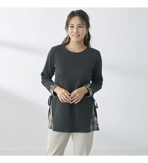 BELLUNA（ベルーナ）の「異素材重ね着風チュニック（チュニック）」｜詳細画像
