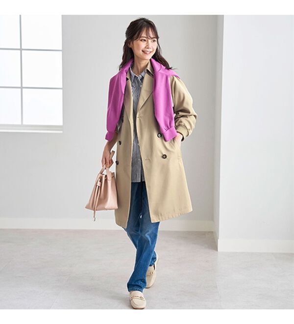 BELLUNA（ベルーナ）の「花粉対策！袖リブ使いトレンチコート（ロングコート）」｜詳細画像