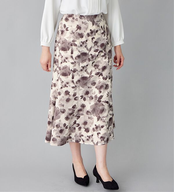 alotta（アロッタ）の「あったか裏地付花柄マーメイドスカート（ロングスカート）」｜詳細画像