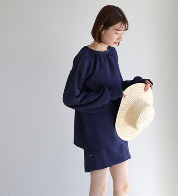 Pierrot（ピエロ）の「【速乾機能付】ギャザートップスラッシュガード（チュニック）」｜詳細画像