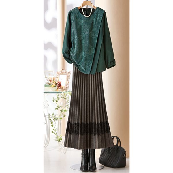 BELLUNA（ベルーナ）の「コーデュロイ使い刺しゅうデザインブラウス（ブラウス）」｜詳細画像