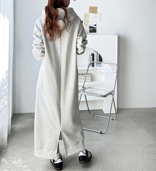 GeeRA（ジーラ）の「【あったか裏起毛】ハーフジップパーカーワンピース（カットソーワンピース）」｜詳細画像