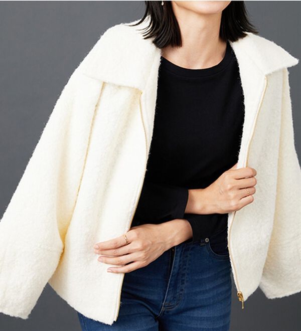 BELLUNA（ベルーナ）の「ブークレステンカラージャケット（その他ジャケット）」｜アイボリー