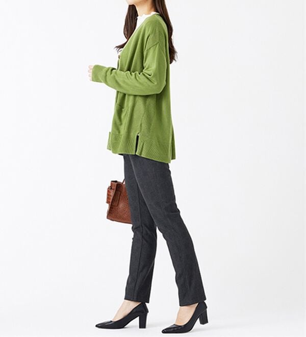 BELLUNA（ベルーナ）の「ウエストらくらく！ふっくら裏起毛ストレッチパンツ（フルレングスパンツ）」｜詳細画像