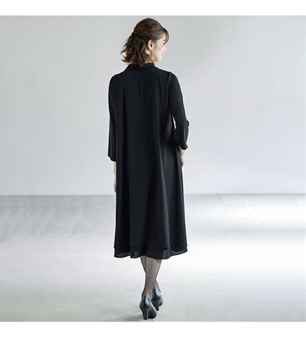 BELLUNA（ベルーナ）の「洗える！冷感素材ドレープワンピース（ブラックフォーマル（喪服・礼服））」｜詳細画像