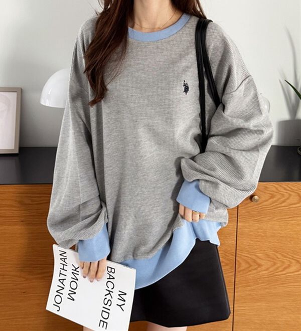 GeeRA（ジーラ）の「【U.S.POLOASSN】オーバーサイズワッフルスウェット（カットソー）」｜詳細画像