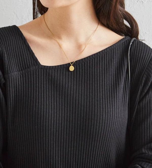 RANAN（ラナン）の「アシメネックリブワンピース（ロングワンピース）」｜詳細画像