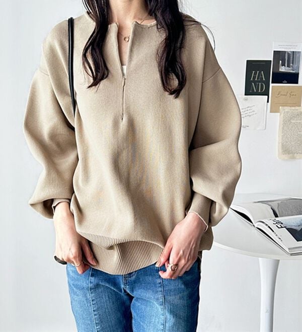 GeeRA（ジーラ）の「ハーフジップニットプルオーバー（ニット・セーター）」｜詳細画像