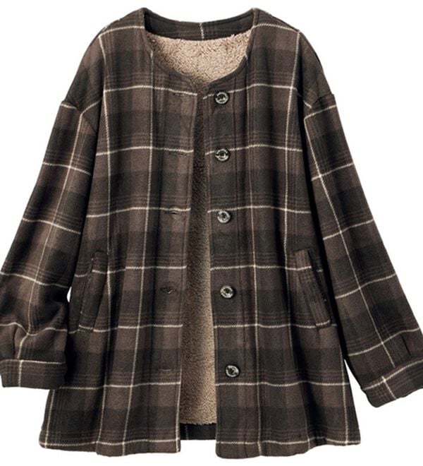 ルフラン（ルフラン）の「【ホカロン】ふわっと軽やか裏ファージャケット（その他ジャケット）」｜ブラウン系