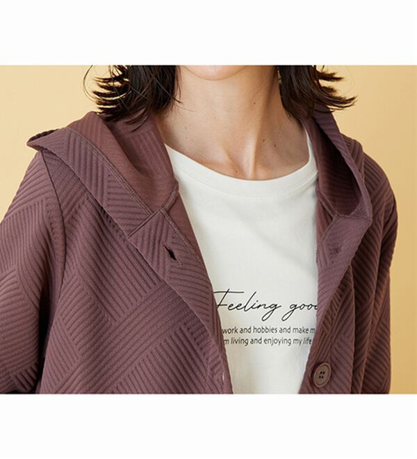 BELLUNA（ベルーナ）の「幾何柄ジャカード素材フードカーディガン（その他カーディガン）」｜詳細画像