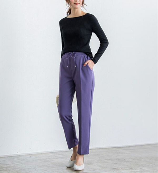 Pierrot（ピエロ）の「【選べるネック】華奢見え綿混リブニット（ニット・セーター）」｜詳細画像