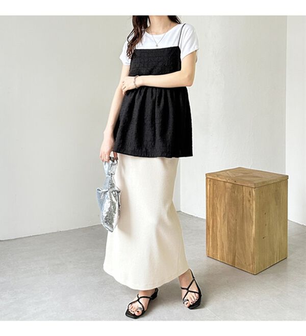 GeeRA（ジーラ）の「【着回し力◎】楽ちんすっきり見え！リブロングスカート（ロングスカート）」｜詳細画像