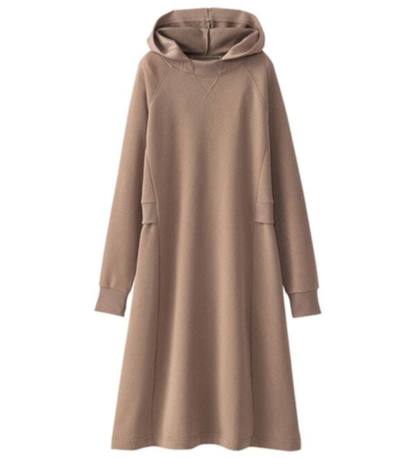 BELLUNA（ベルーナ）の「リブ使いパーカーワンピース（カットソーワンピース）」｜詳細画像