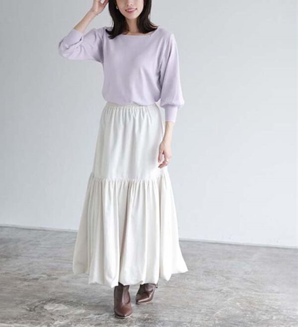 Pierrot（ピエロ）の「【選べるネック】シルクタッチバルーンニット（ニット・セーター）」｜詳細画像