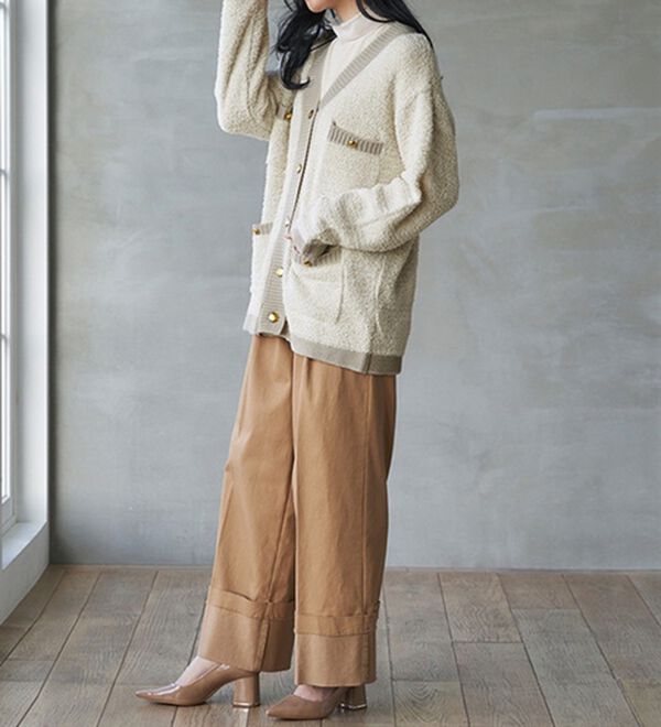 RANAN（ラナン）の「ツイード調ニットカーディガン（ニットカーディガン）」｜詳細画像