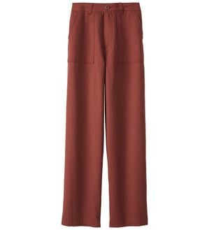 BELLUNA（ベルーナ）の「大人のきれいめベイカーチノパンツ（フルレングスパンツ）」｜ボルドー