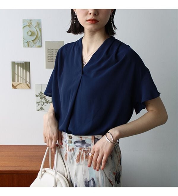 GeeRA（ジーラ）の「【再入荷】サラサラ涼しい！着やせも叶うフレアー袖ブラウス（ブラウス）」｜詳細画像