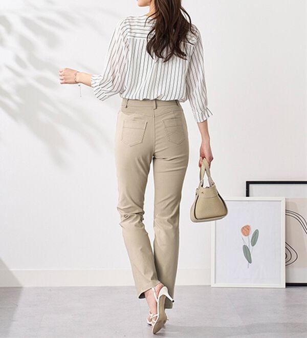 BELLUNA（ベルーナ）の「＜ベルクリーン＞抗菌防臭冷感ストレッチ美脚パンツ（フルレングスパンツ）」｜詳細画像