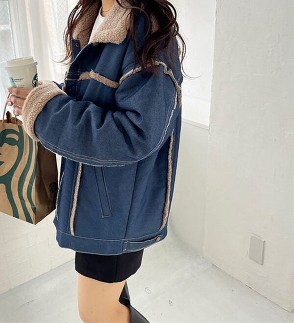 sudo 裏ボア デニムジャケット ライトブルー オーバーサイズ sudo 裏