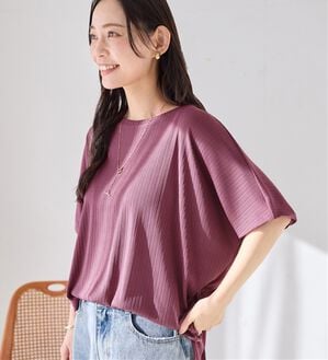 Viola e Viola（ヴィオラ エ ヴィオラ）の「ひんやり多機能ランダムテレコドルマントップス（カットソー）」｜ラズベリー