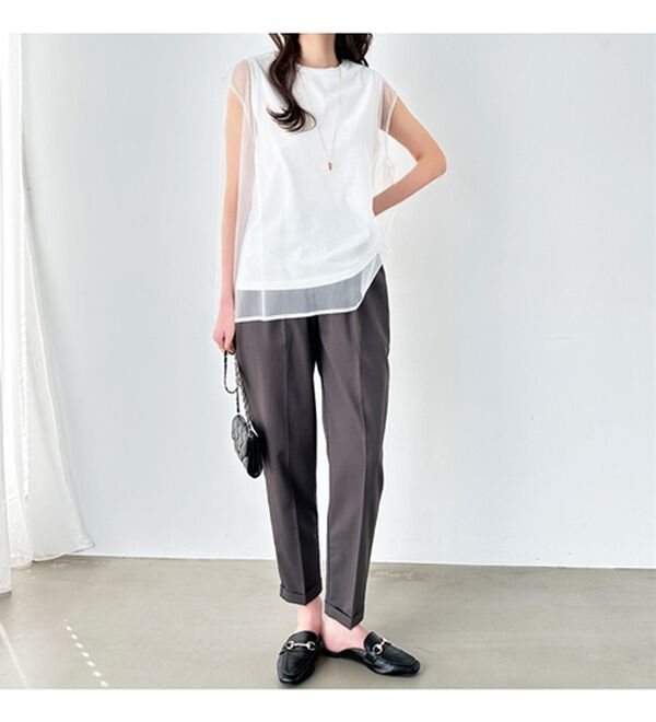 GeeRA（ジーラ）の「美脚とろみタックパンツ（フルレングスパンツ）」｜詳細画像