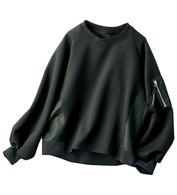 BELLUNA（ベルーナ）の「【ＳＭＡＲＴ　ＥＣＯ　ＪＥＲＳＥＹ】異素材切替プルオーバー（カットソー）」｜詳細画像