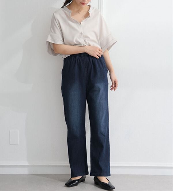 A HAPPY MARILYN（アハッピーマリリン）の「【Ｌ～８Ｌ】伸びるが正義「推し」デニムパンツ（フルレングスパンツ）」｜詳細画像