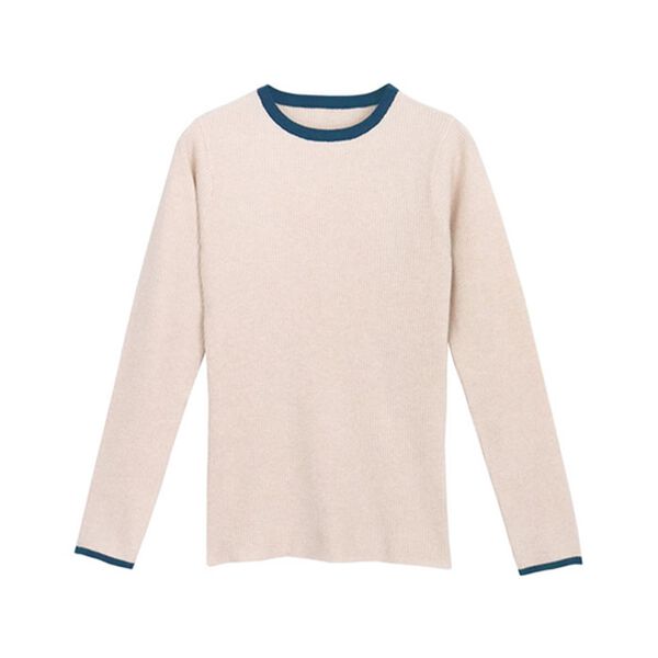 Pierrot（ピエロ）の「【選べるネック】配色リブニット（ニット・セーター）」｜詳細画像