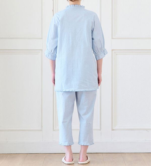 LAVIENNE（ラヴィエンヌ）の「サラッと涼感、綿１００％サッカーパジャマ（パジャマ・ルームウェア）」｜詳細画像