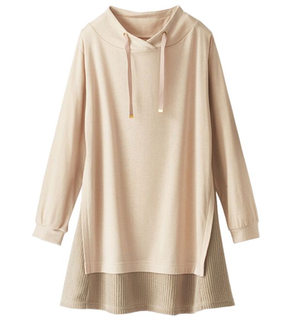 BELLUNA（ベルーナ）の「ワイドネック裾リブ切替チュニック（チュニック）」｜詳細画像