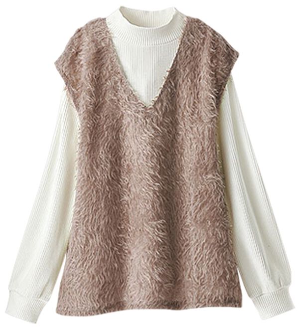 BELLUNA（ベルーナ）の「上品シャギー素材ベストアンサンブル（アンサンブル）」｜詳細画像