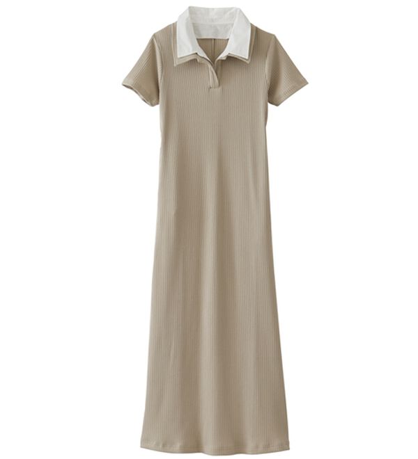 RANAN（ラナン）の「ダブルカラーリブワンピース（カットソーワンピース）」｜詳細画像